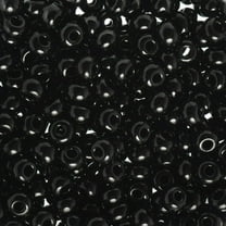 Czech Glass Seed Beads 4/0 Black Bead for Jewelry Making Crafts, 22g Vial