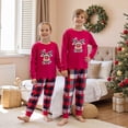 thumbnail image 3 of Family Matching Christmas Pajamas Deer Print Long Sleeve Tops Plaid Pants Sleepwear Set, 3 of 7