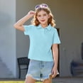 thumbnail image 6 of Nestiefly Boys Short Sleeve Polo Shirt School Uniform Soft Collared Golf School Uniform Top (5-14Y) Light Blue 130, 6 of 9
