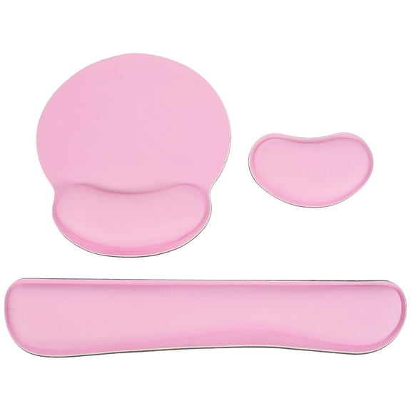 Nvzi 1 Set Computer Mouse Mat Typing Keyboard Pad Wrist Support Gaming Mouse Pad-Pink