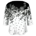 thumbnail image 4 of ADSSDQ Womens 3/4 Sleeve Tops Plus Size Summer Floral Pattern Tee Shirts With Pocket V Neck Gym Shirts Elbow Length Fall Cotton Tunic Tops For Women Casual Soft Oversized Sweatshirt Black 2XL, 4 of 5