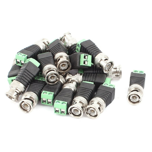 20 Pcs Coax CAT5 To CCTV Coaxial Camera BNC Male Video Balun Connector