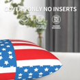 thumbnail image 6 of Pack of 2 Decorative Throw Pillow Covers America Flag Pattern Square Cushion Case Pillow Cases Set 20"x20", 6 of 7