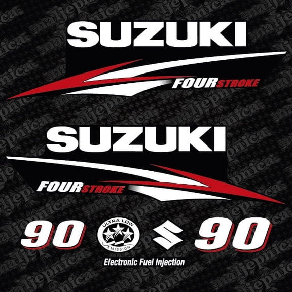 411 Decals Aftermarket Replacement for Suzuki 90 Four Stroke Outboard (2010) Decal (Sticker) Set