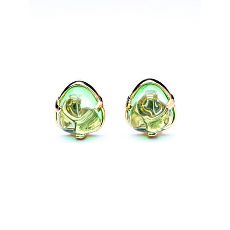 Peridot Nugget Clip Earrings