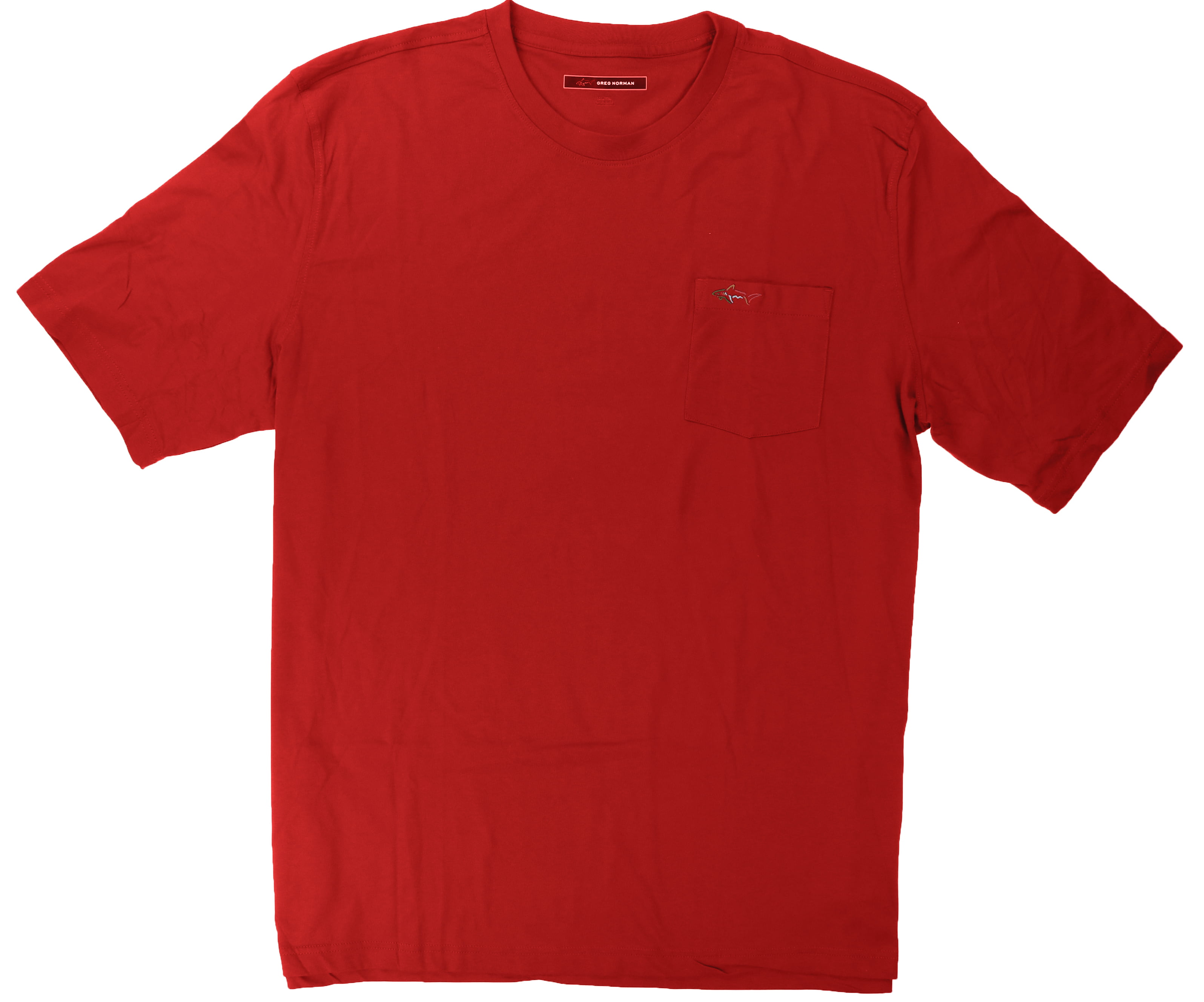 GREG NORMAN Men's 100% Cotton T-Shirt with Chest Pocket (Surf Red ...
