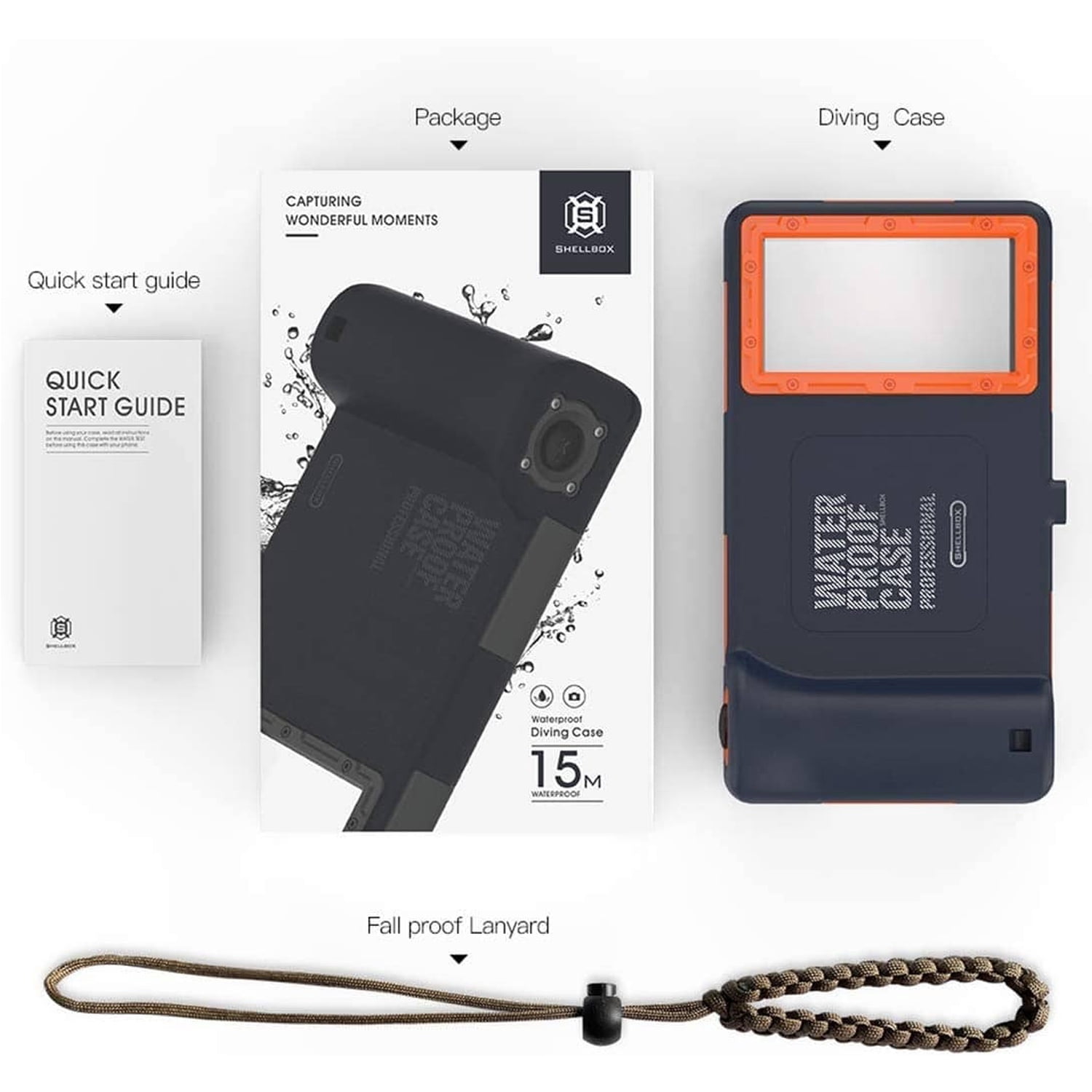 SHELLBOX Swimming 15M Waterproof Phone Cover Surfing Underwater Diving For iPhone/Samsung