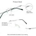 thumbnail image 2 of VisionGlobal Metal Readers for men/women Blue Light Blocking,Hand-set Diamond Fashion Square Glasses (Silver Clear, +2.50 Magnification), 2 of 5