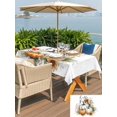 thumbnail image 4 of Outdoor Tablecloth with Umbrella Hole and Zipper, White Pumpkins Fall Rectangle Table Cloth 54x80 Inch Waterproof Tablecloth, Thanksgiving Flowers Autumn Leaves Picnic Table Cover for Patio Camping, 4 of 7