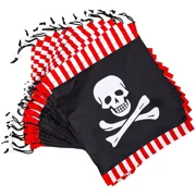 12 Pack Pirate Skull Kids Party Favor Bags Drawstring Gift Bag for Girls Boys