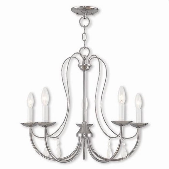 Traditional Farmhouse Five Light Chandelier-Polished Chrome Finish Bailey Street Home 218-Bel-2255847
