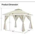 thumbnail image 4 of NIAIZEK 10' x 10' Pavilion Gazebo, Heavy Duty Double Roof, Mosquito Netting, Privacy Screens, 4 of 7