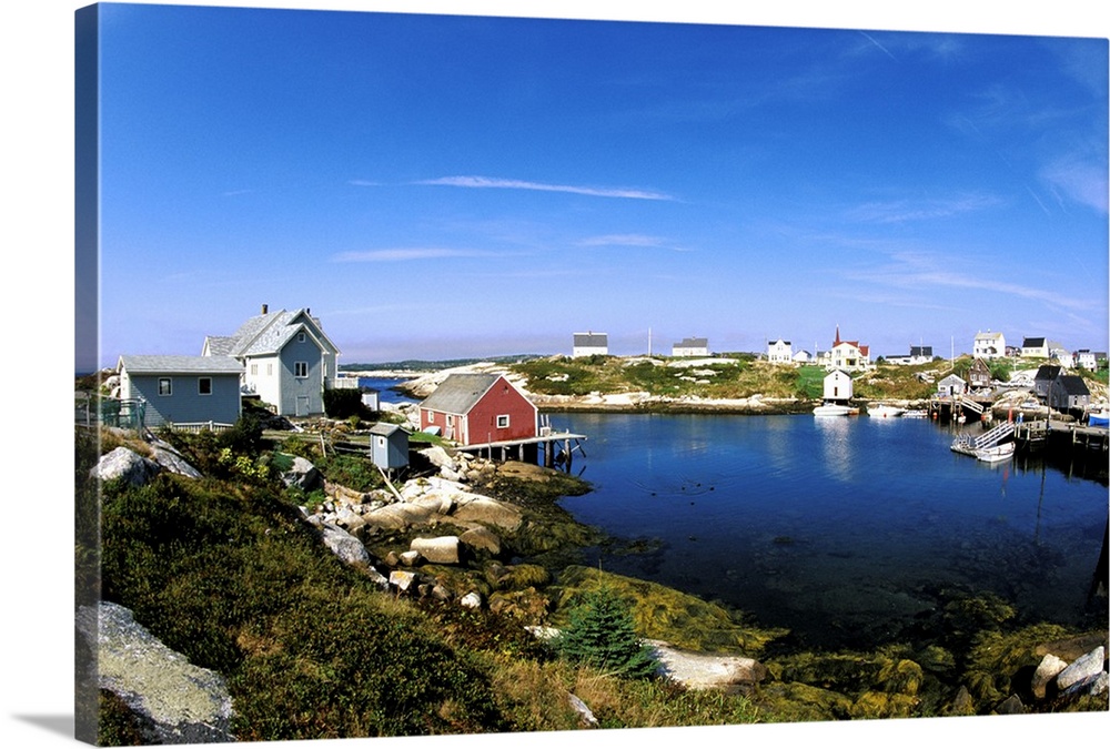 Great BIG Canvas "Colorful fishing town of Peggy's Cove in Nova