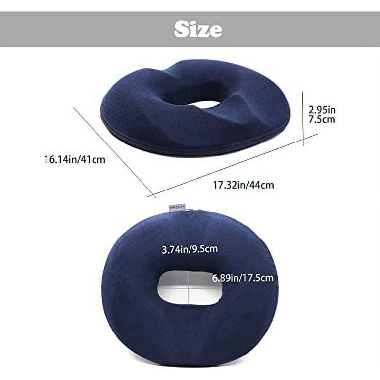 JEMA Donut Pillow, Tailbone Memory Foam Seat Cushion by Ergonomic  Innovations for Sores, Coccyx, Sciatica, Pregnancy, Post Natal (Blue)