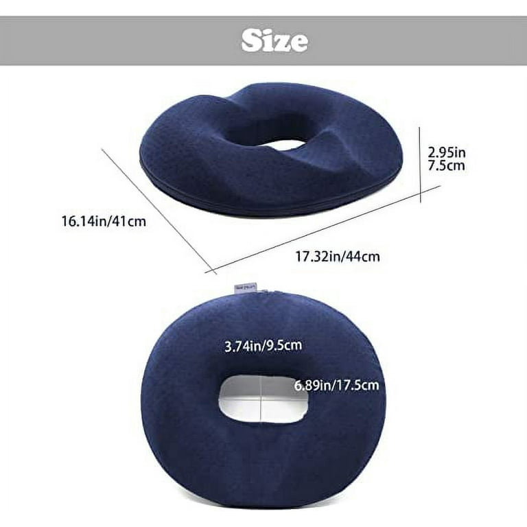 Large Seat Cushion Memory Foam Donut Pillow for Relief Tailbone Pain,  Hemmoroid Treatment, Bed Sores, Prostate, Coccyx, Sciatica, Pregnancy,  Postpartum, Ergonomic Design (Velour Cover for Male) 