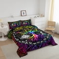 thumbnail image 2 of Tree of Life Comforter Set King Size,Colorful Sun and Moon Bedding Set for Men Women,Psychedelic Mandala Flowers Quilt Lightweight,Galaxy Stars Tribal Duvet Insert with 2 Pillow Shams Bedroom Decor, 2 of 6