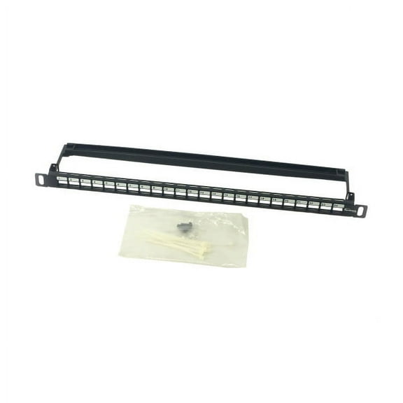 IEC PP19824H.5 Patch Panel with Cutouts for Keystone Connectors 2 piece (to make ports flush) - 24 Narrow (.5U)