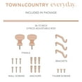 thumbnail image 6 of TOWN & COUNTRY EVERYDAY Modern Rounded Cap Single Indoor Curtain Rod and Finial Set, Easy Install Wall Mount, Matte Gold, Adjustable 36”-72”, 6 of 7