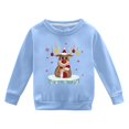 thumbnail image 4 of Autumn Winter Festive Reindeer Design Crewneck Hoodie for Boys and Girls - Christmas Celebration Warm Sweatshirt in Black, 4 of 4