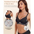 thumbnail image 4 of V Neck Seamless Bra for Women No Underwire Full Coverage Push Up Comfort Padded Bras Adjustable T Shirt Bra Everyday Bra, 4 of 7