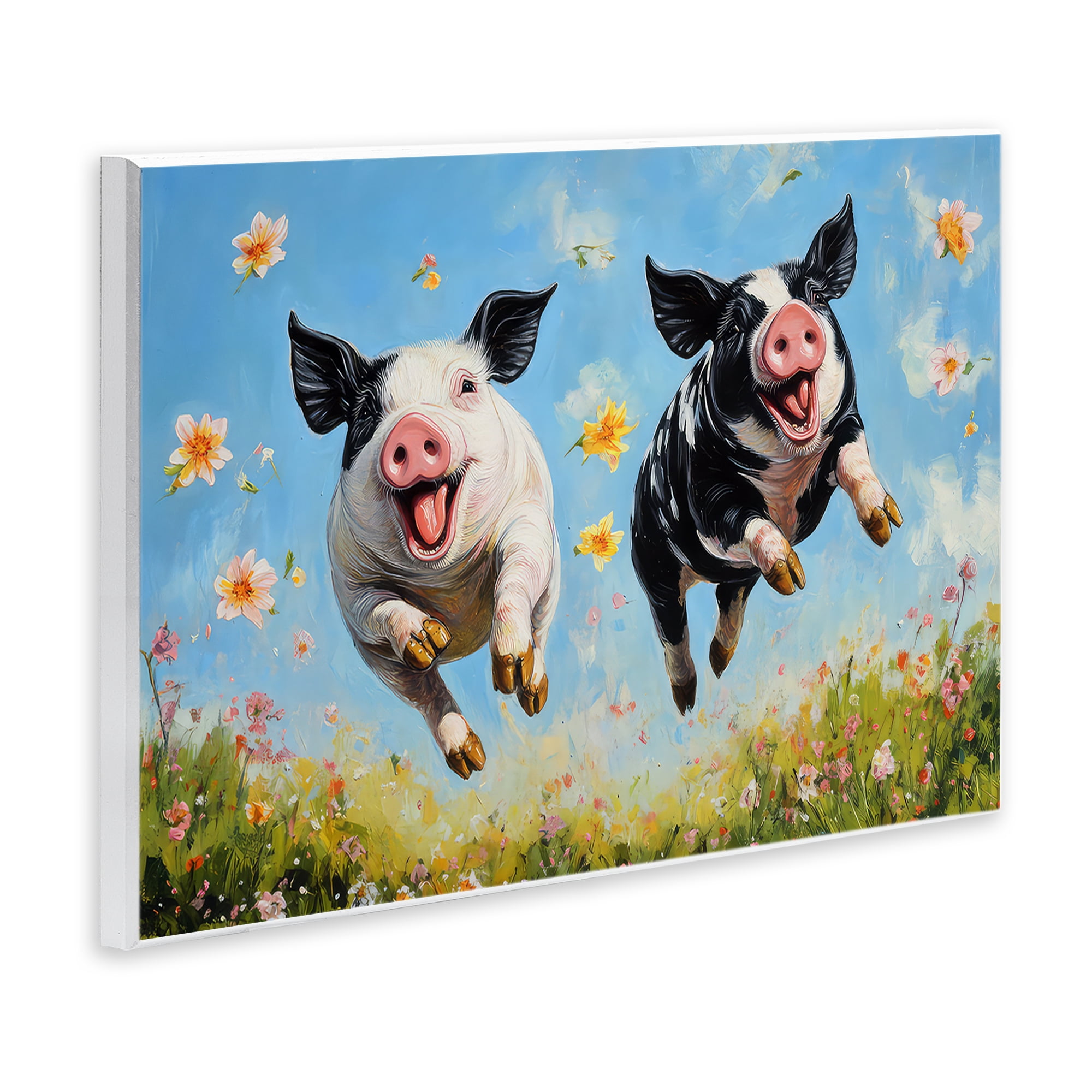 Stupell Industries Flying Pigs & Flowers Wall Plaque Art, design by The Wands Want