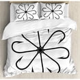thumbnail image 3 of Fishing Duvet Cover Set Twin Size, Flower Shaped Artisan Steel Multi Hook Gaff in Row New Needle Device Figure Print, Decorative 2 Piece Bedding Set with 1 Pillow Sham, Black White, by Ambesonne, 3 of 3