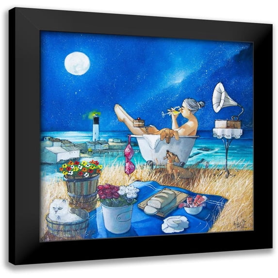 West, Ronald 20x20 Black Modern Framed Museum Art Print Titled - Just Perfect at Vlees Bay