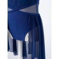 thumbnail image 5 of renvena Kids Girls Halter Lace Floral Irregular Chiffon Hem Leotard Dance Dress Size 6-16 Navy Blue 12, 5 of 7