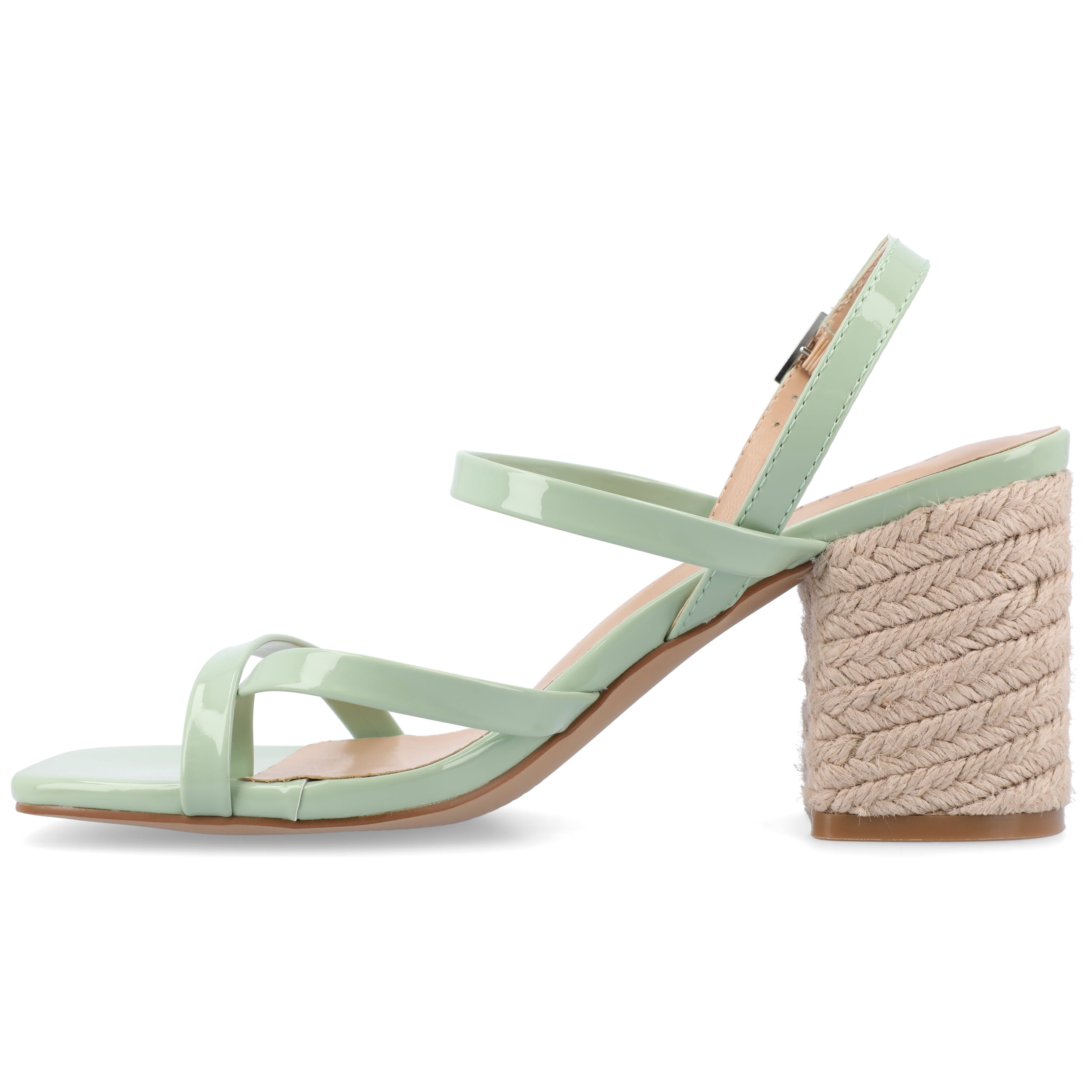 Journee Womens Olivina Jute Covered Block Heel Dress Sandals