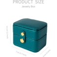 thumbnail image 2 of Caja de almacenamiento de anillos de viaje - Caja de almacenamiento de joyas hecha a mano de primera calidad / Pequeña colección de regalos de aretes de joyería portátil - VERDE, 2 of 5