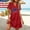 Red, variant on QUNYINEY Patriotic Women Summer Dresses Short Sleeve Mini Independence Day T-Shirt Dress Casual V Neck with Pockets Loose Fit Dresses