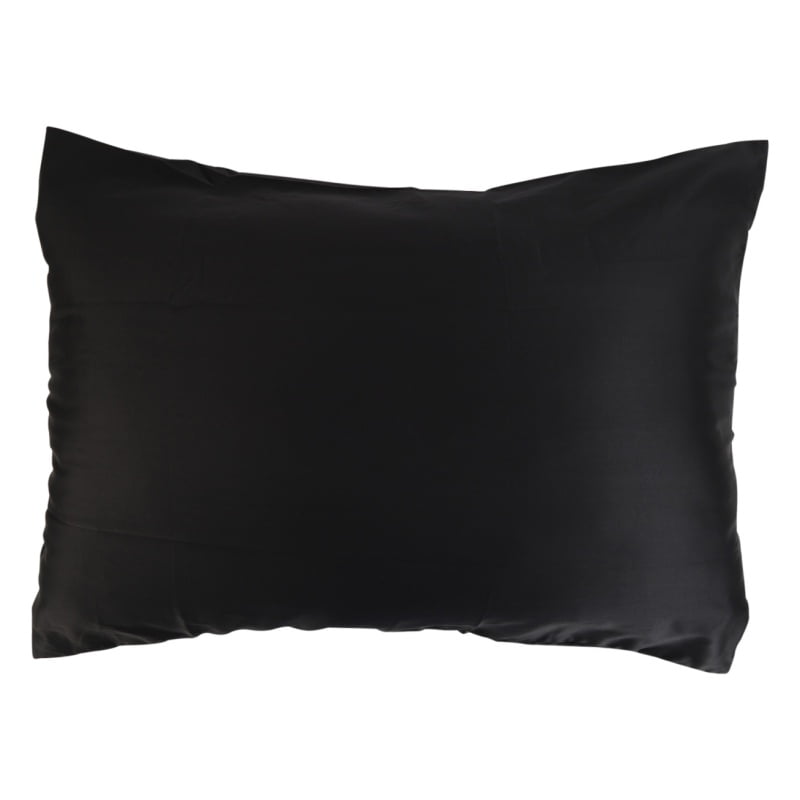 Satin Single Pillowcase, King Satin Pillowcase with Zipper, Black, 20*