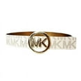 thumbnail image 4 of Michael Kors Signature Monogram MK Logo Round Buckle Women's Belt, Vanilla, Large, 4 of 5