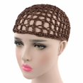 thumbnail image 3 of Fashion Turbans Sleeping Handmade Crochet Cover Snood Net Hat Mesh Cap Hair Net WINE RED, 3 of 8
