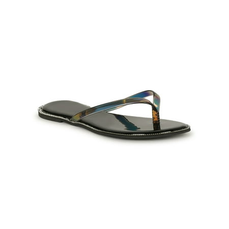 

Women Rhinestone Frame Sole Thong Flat Sandal 19109
