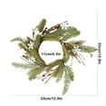 thumbnail image 3 of Linnome Artificial Leaf Candlestick Wreath Ring - Christmas Table Candle Garland Centerpiece for Holiday Home Decor, Dining, Mantel, and Festive Party Setting, 3 of 6