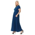 thumbnail image 3 of Pastel by Vivienne Women's Short Sleeve Maxi Dress with Pockets in Plus Size Teal XXX-Large, 3 of 4