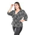 thumbnail image 1 of Blusa cruzado con cinto Roman Fashion /Tallas Extras, 1684 (Negro) negro 40, 1 of 5