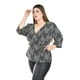 thumbnail image 1 of Blusa cruzado con cinto Roman Fashion /Tallas Extras, 1684 (Negro) negro 42, 1 of 5