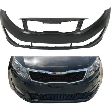 PET-U Front Bumper Cover Fascia Replacement for 2012 2013 Kia Optima EX LX 12 13 KI1000161 865114C000 without Tow Hook Hole Only Without Sensor Holes