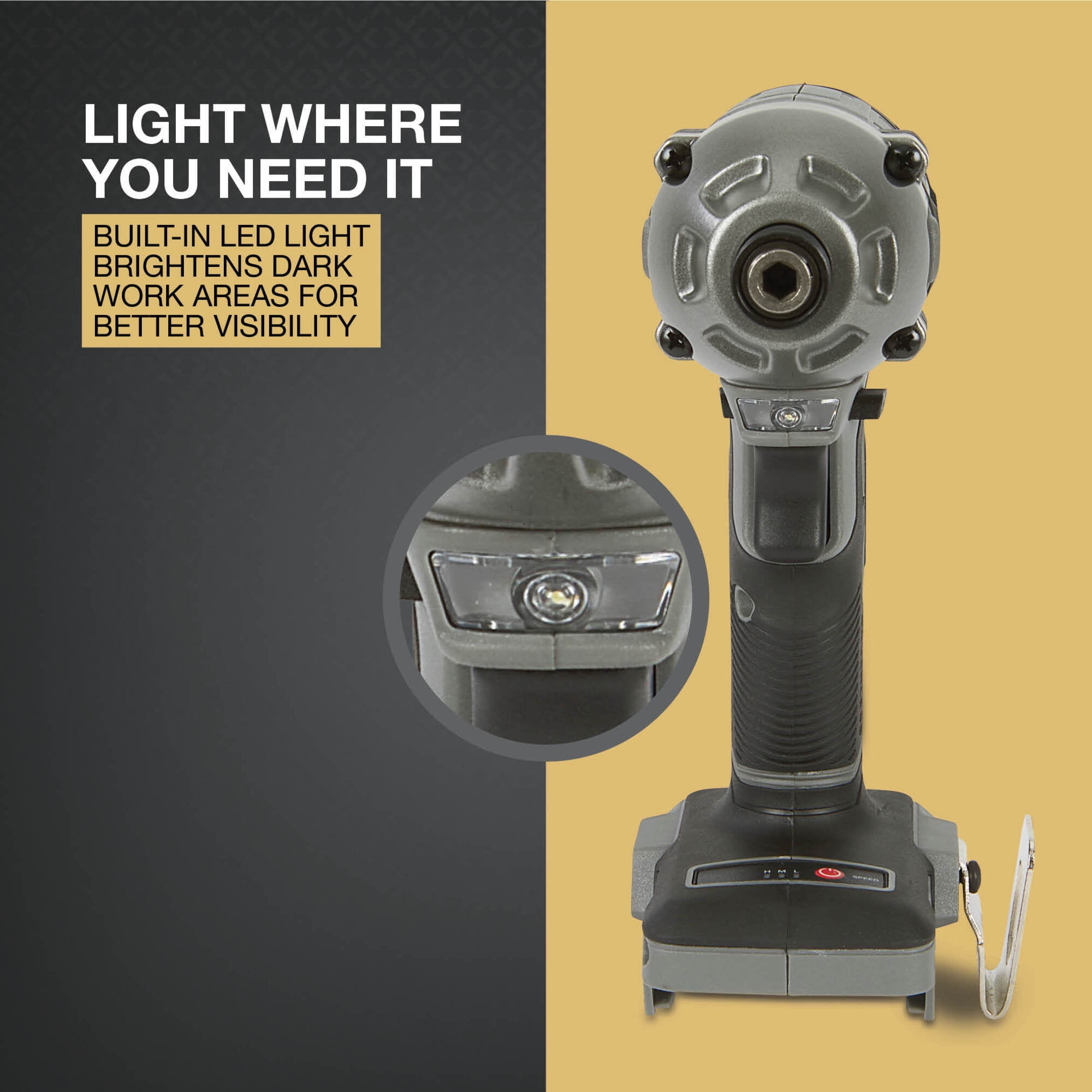 Klutch 1/4in. Impact Driver, KLiQ 20V, 200 Ft./Lbs. Breakaway Torque, Brushless, Cordless, Bare Tool