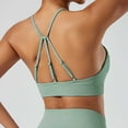 thumbnail image 5 of Aboser High Neck Workout Bras for Women Adjustable Strap Sports Bras High Support Gym Yoga Bra Lightly Padded Seamless Bras Breathable Lift-Up Athletic Bra Green L, 5 of 5