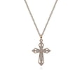 thumbnail image 1 of Collier Pendentif Croix Taille Ronde 0,50 Ct en Or Rose Naturel Diamond 18K avec Chaîne de 18 Pouces, 1 of 1
