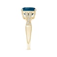 thumbnail image 6 of ANGARA Natural Cushion 3.3 ct London Blue Topaz Ring with Diamonds in 14K Yellow Gold for Women (Size-9mm) | November Birthstone, Anniversary, Jewelry Gift for Women | Natural London Blue Topaz Ring, 6 of 12