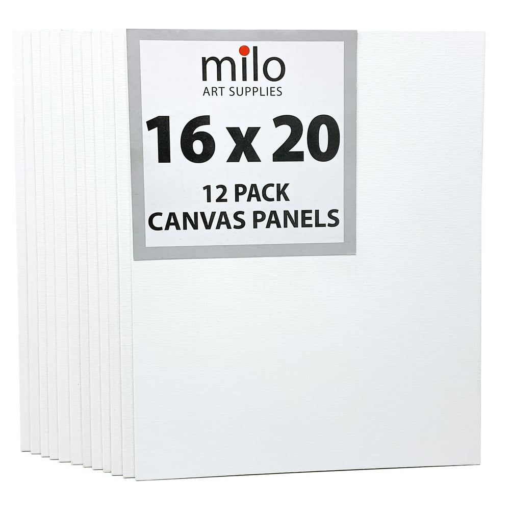 milo Canvas Panel Boards for Painting 16x20 inches 12 Pack