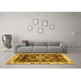 thumbnail image 3 of Ahgly Company Machine Washable Indoor Square Abstract Yellow Modern Area Rugs, 7' Square, 3 of 4