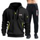thumbnail image 5 of Conjuntos para hombre 2024, primavera otoño, sudadera con capucha y pantalones con cremallera, 2 piezas, chándal informal, traje deportivo para correr de marca para hombre, 5 of 5