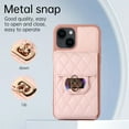 thumbnail image 4 of ELEHOLD Multi-Functional Wallet Case for iPhone 14 Plus 6.7" Organ Card Holders Argyle Pattern PU Leather Metal Snap with Crossbody Strap Shockproof Elegant Purse Case for iPhone 14 Plus,Pink, 4 of 9