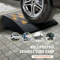 thumbnail image 2 of KFFKFF 6" Elevated Rubber Ramp for Curbs, 14.6" Broad and 19.3" Long Driveway Ramp, 15T Robust Rubber Ramp Suitable for Forklifts, Trucks, Buses, Cars, Wheelchairs, and Bicycles, 2 of 9