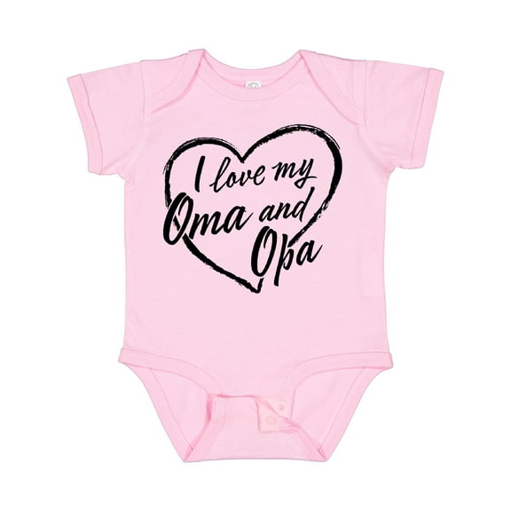 Inktastic I Love My Oma and Opa in Black Chalk Heart Boys or Girls Baby Bodysuit